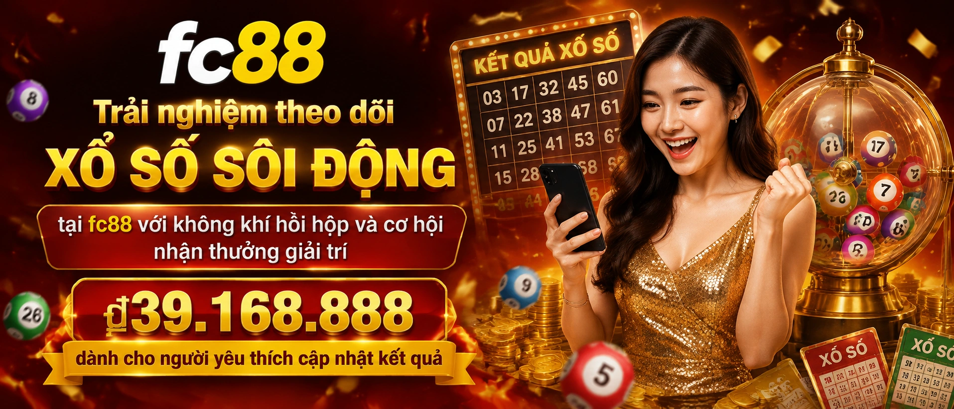Xem xổ số trên điện thoại với bố cục gọn